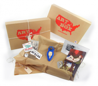 Art in a Box for a subscriber containing work by Crystal Morey