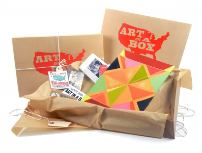 Art in a Box for a subscriber containing work by Jeanne Lorenz